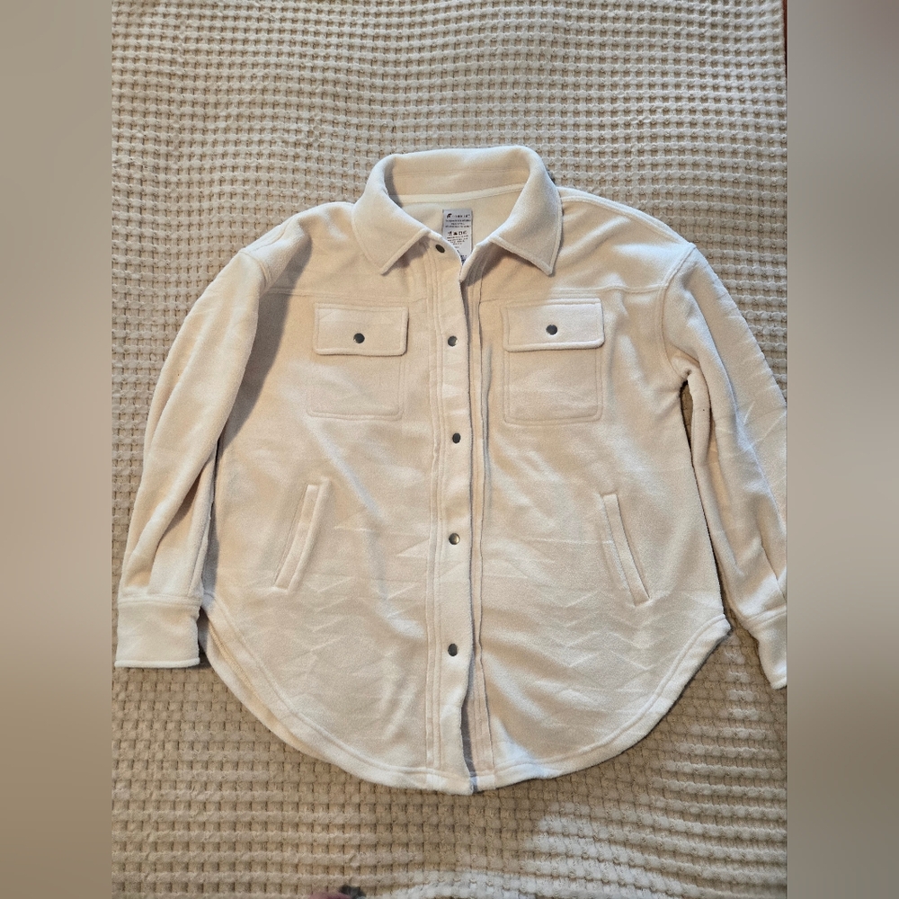 Fornia cream fleece Aztec button down, size small, oversized, shacket